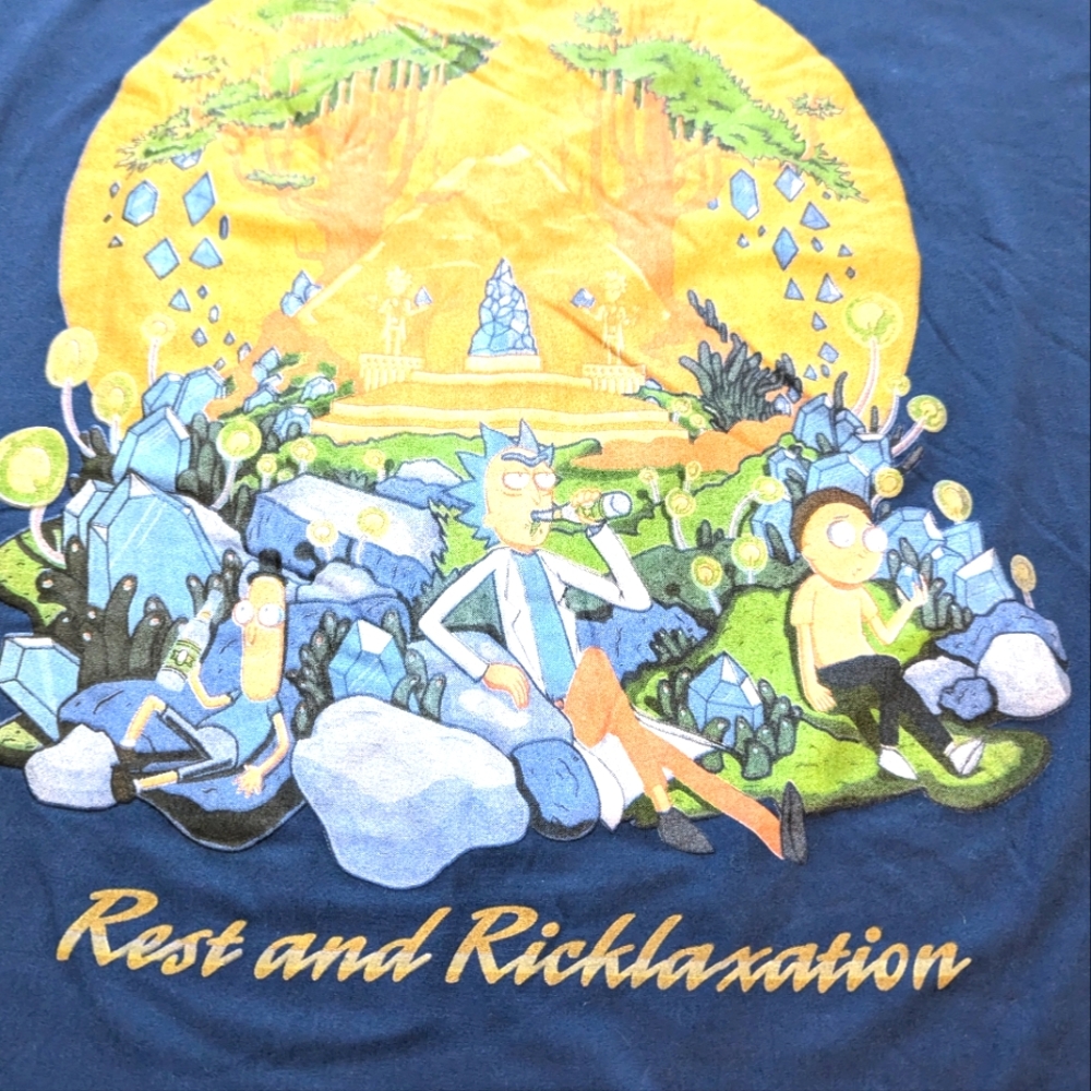 Rick And Morty. Blue Graphic T-Shirt with Cartoon Design
